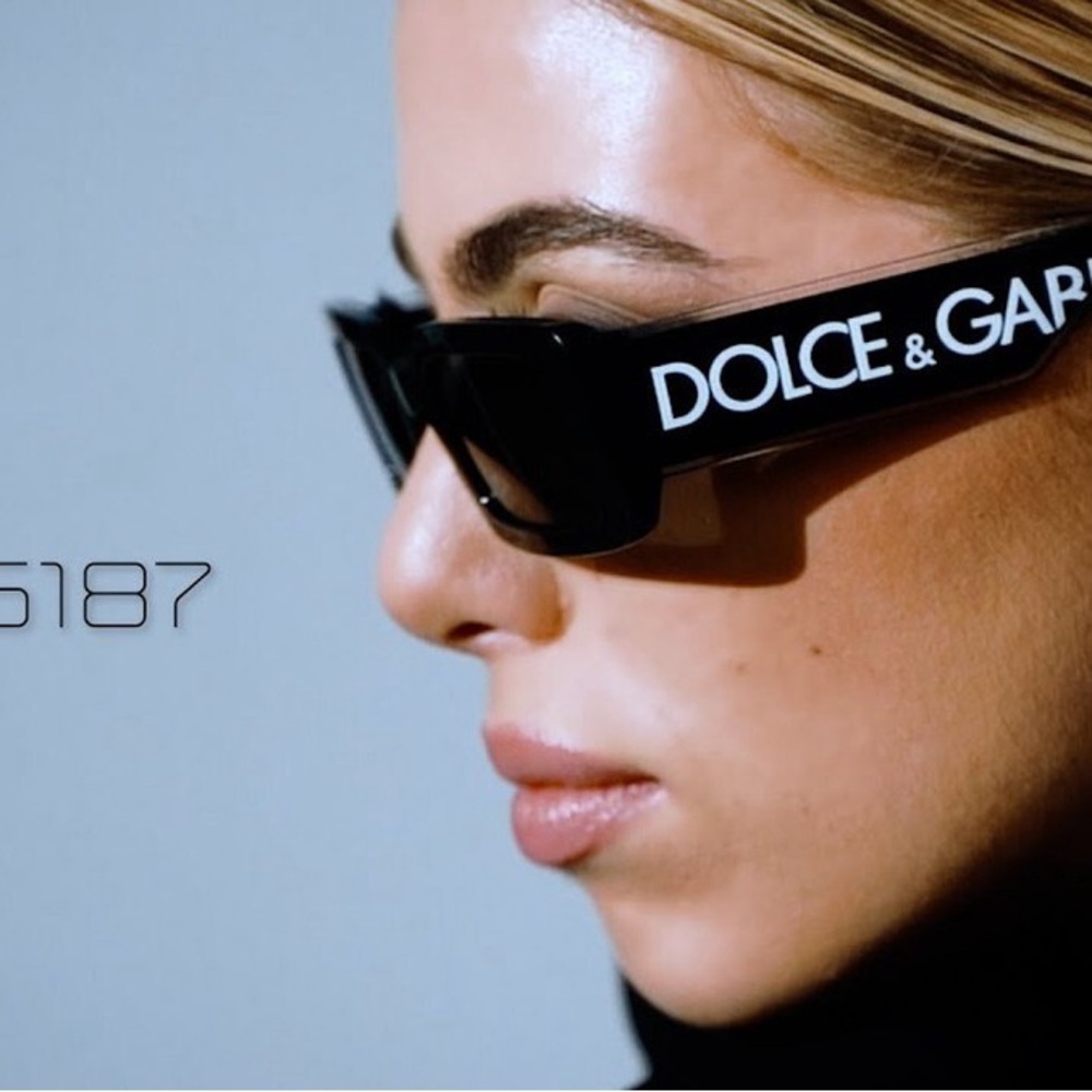 Dolce & Gabbana Black Rectangular Sunglasses
